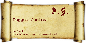Megyes Zenina névjegykártya